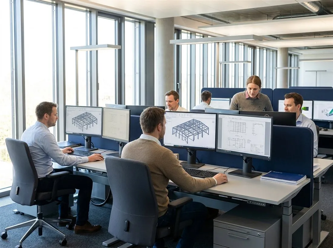 CADLIONS steel detailers and designers working on 3D structural steel models and shop drawings